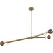 Reese 32.5 inch Vintage Brass Chandelier Ceiling Light in Amber Glass