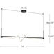 Cursive LED 54 inch Black Linear Pendant Ceiling Light