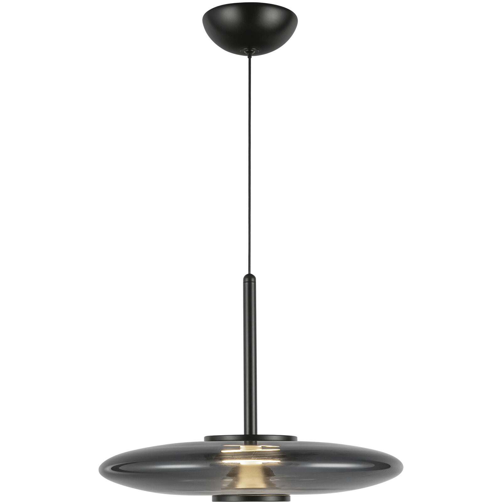 Kyoto LED 17.75 inch Black/Smoked Glass Pendant Ceiling Light
