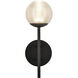 Claremont LED 13 inch Black Exterior Wall in Clear Ribbed Glass