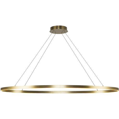 Ovale Linear Pendant Ceiling Light in Brushed Gold