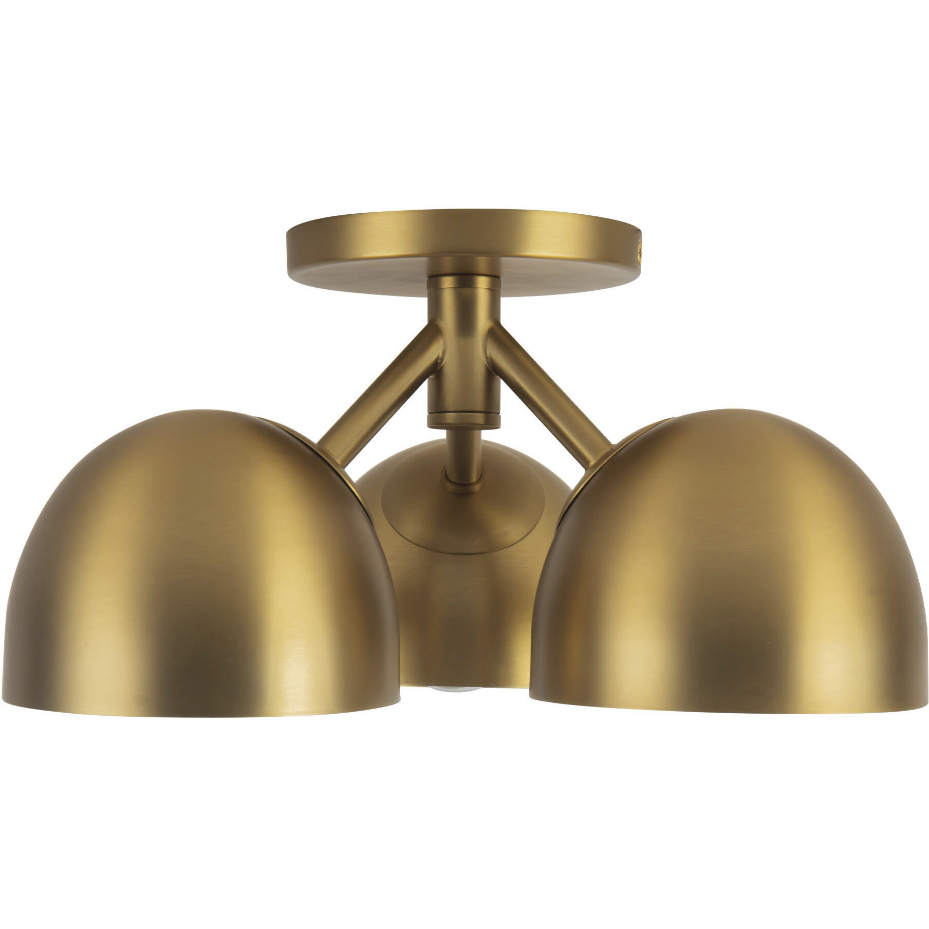 Fosso 3 Light 12.5 inch Brushed Gold Semi-Flush Mount Ceiling Light