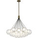 Bolla LED 28 inch Brushed Gold Chandelier Ceiling Light in Clear Glass and Interior Opal Glass