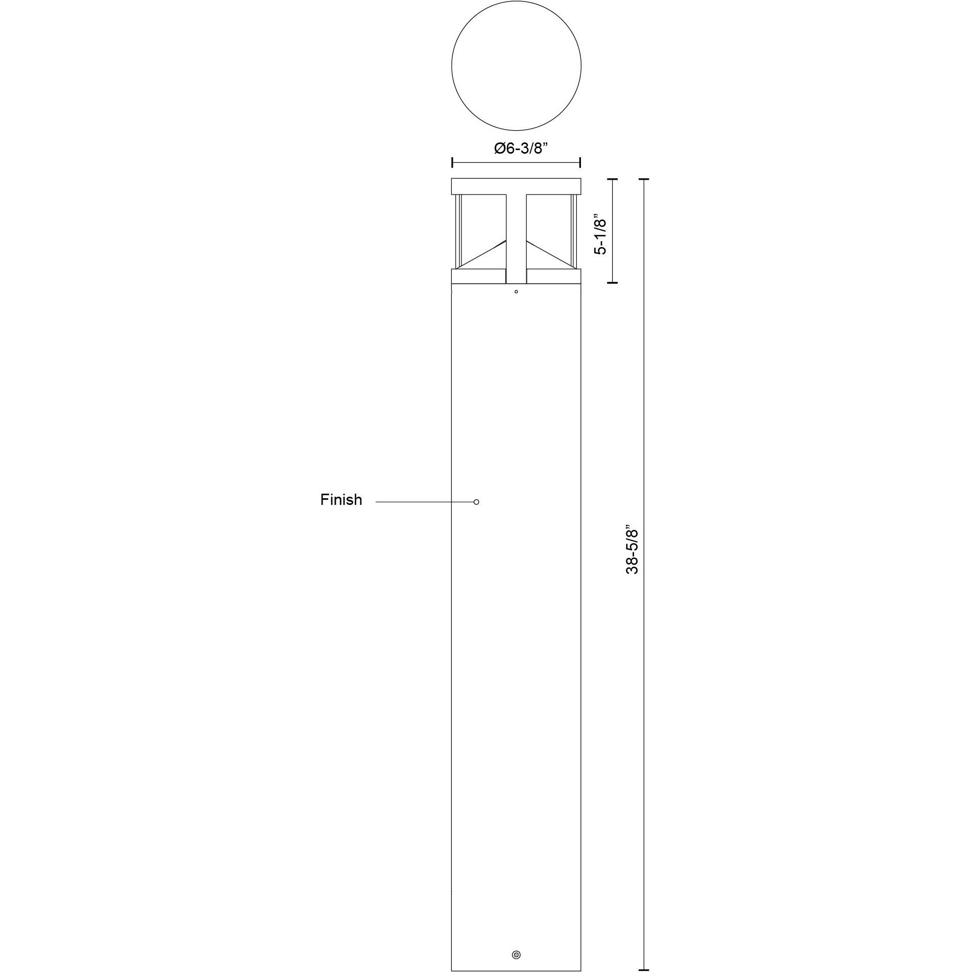 Glen 120 24 watt Black Exterior Bollard