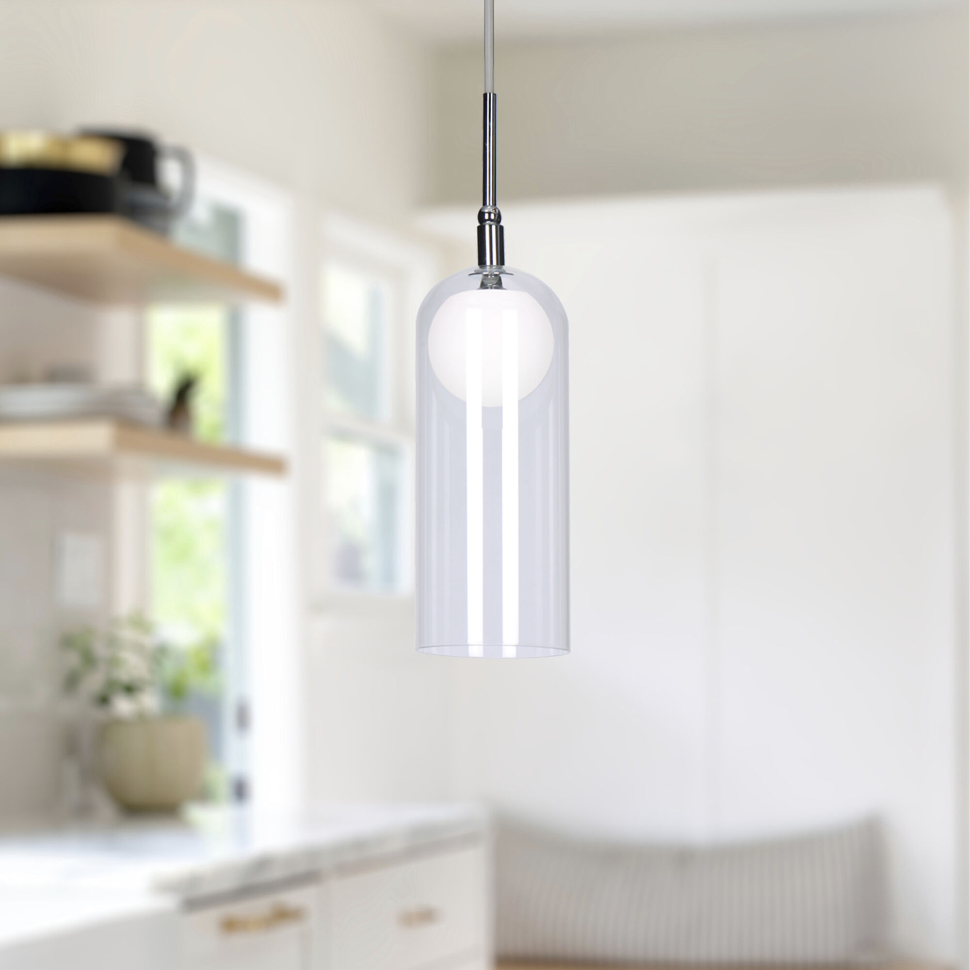 Stylo Pendant Ceiling Light in Chrome