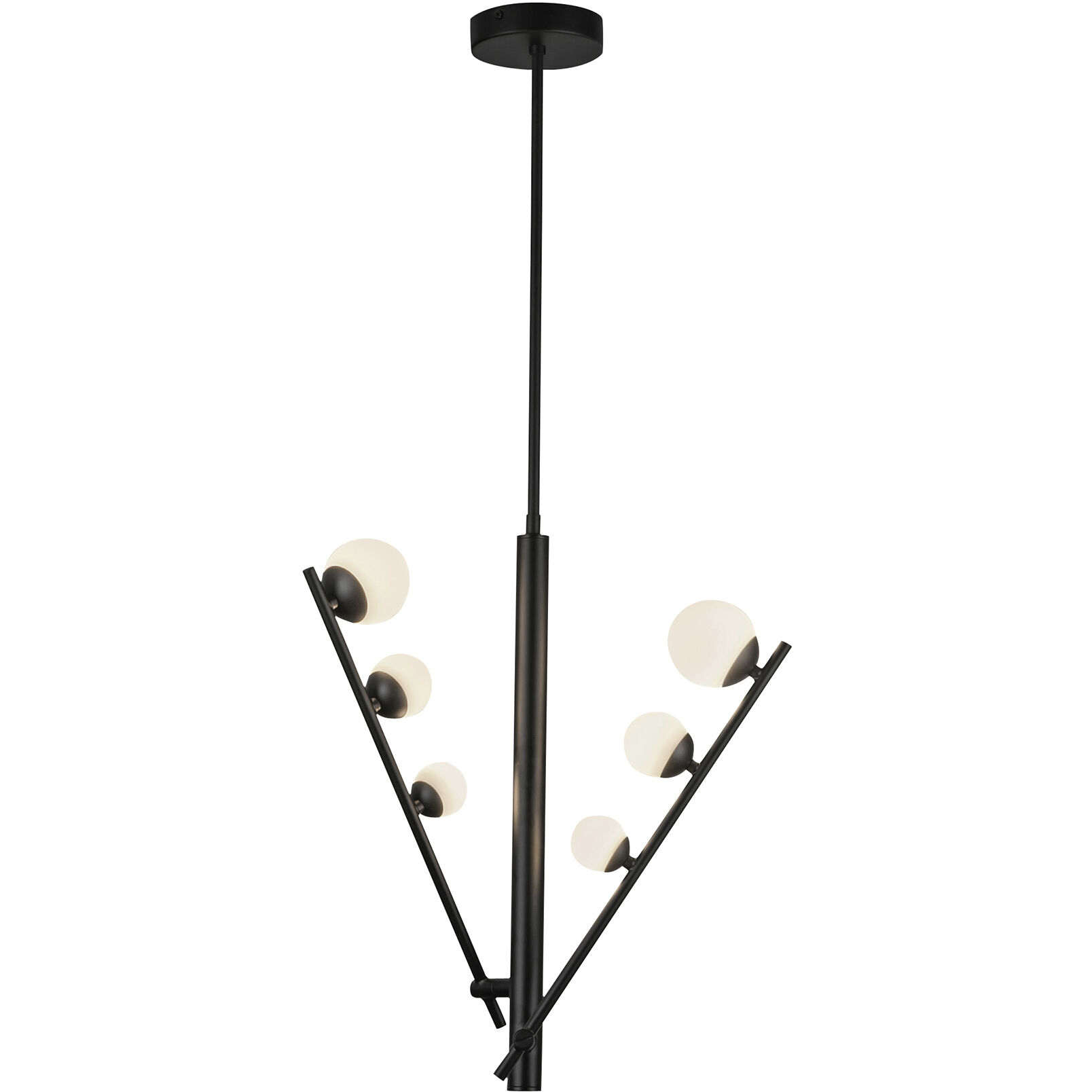 Cypress LED 9.63 inch Black/Opal Glass Pendant Ceiling Light
