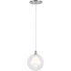 Bolla Pendant Ceiling Light in Chrome, Clear Glass Shade
