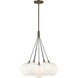Bolla LED 16.5 inch Brushed Gold Chandelier Ceiling Light in Matte Opal Glass