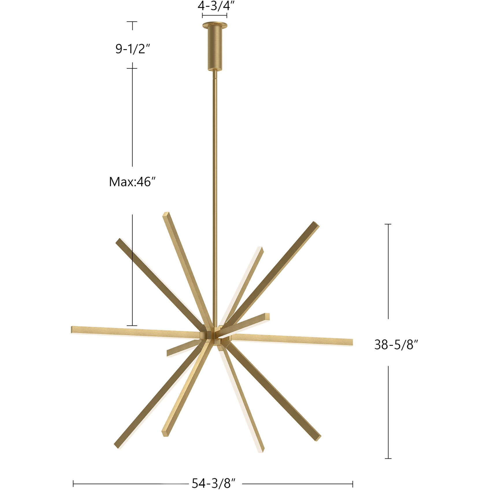 Sirius LED 54.38 inch Black Chandelier Ceiling Light