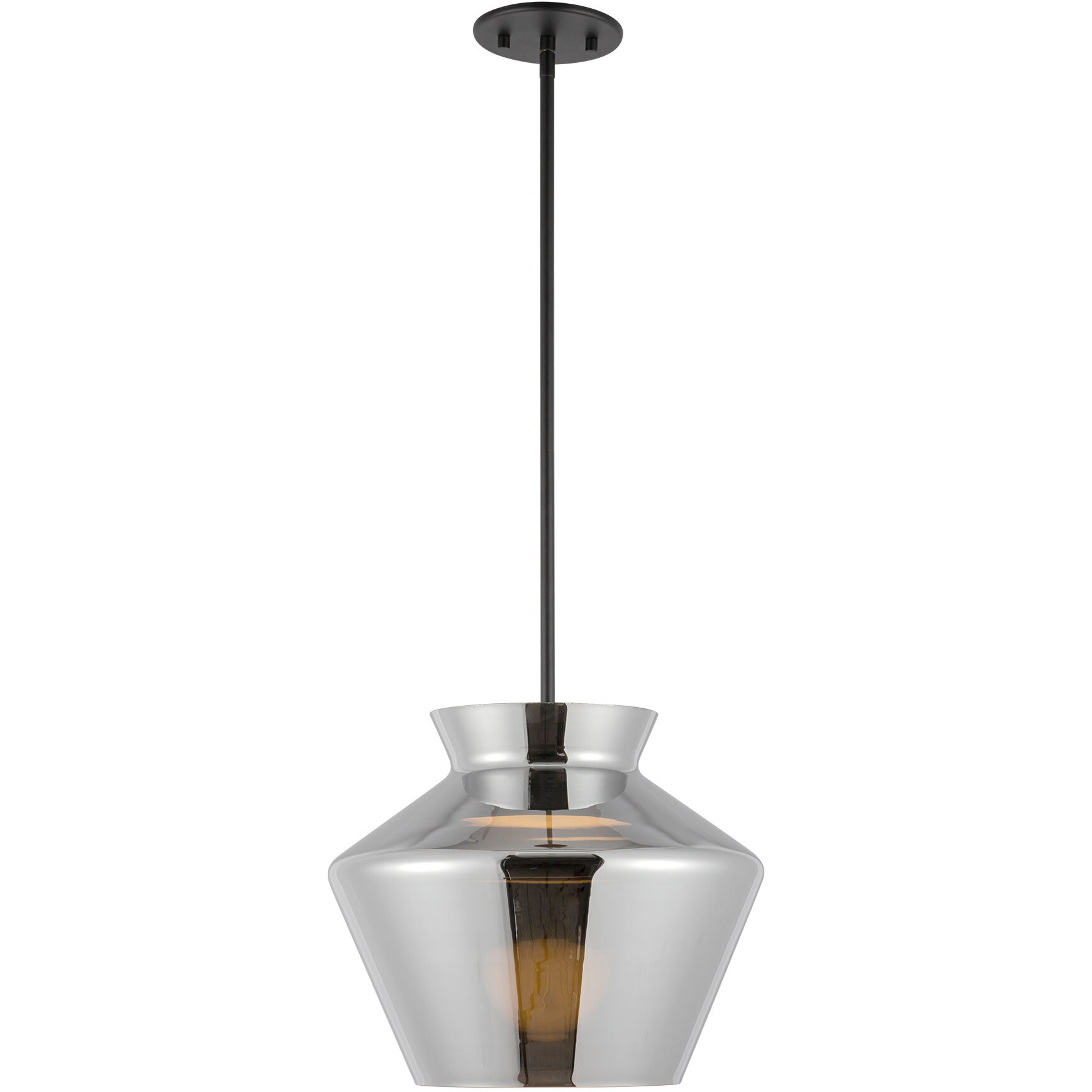 Trinity Pendant Ceiling Light in Chrome Glass