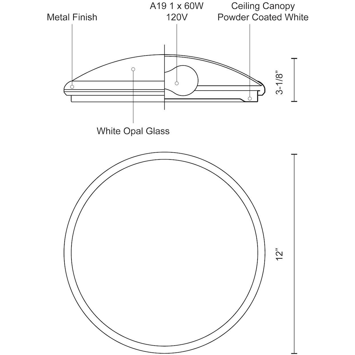 Malta 1 Light 12 inch Brushed Nickel Flush Mount Ceiling Light
