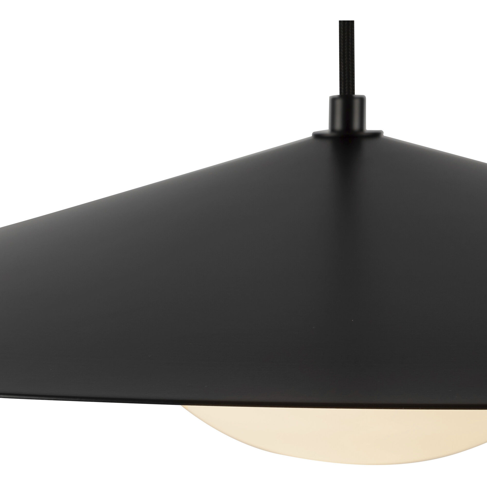 Cruz LED 24 inch Metal - Black/White Pendant Ceiling Light in Metal - Black and White, Spun Aluminum Shade