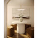 Kyoto LED 17.75 inch Vintage Brass Pendant Ceiling Light in Glossy Opal Glass Shade