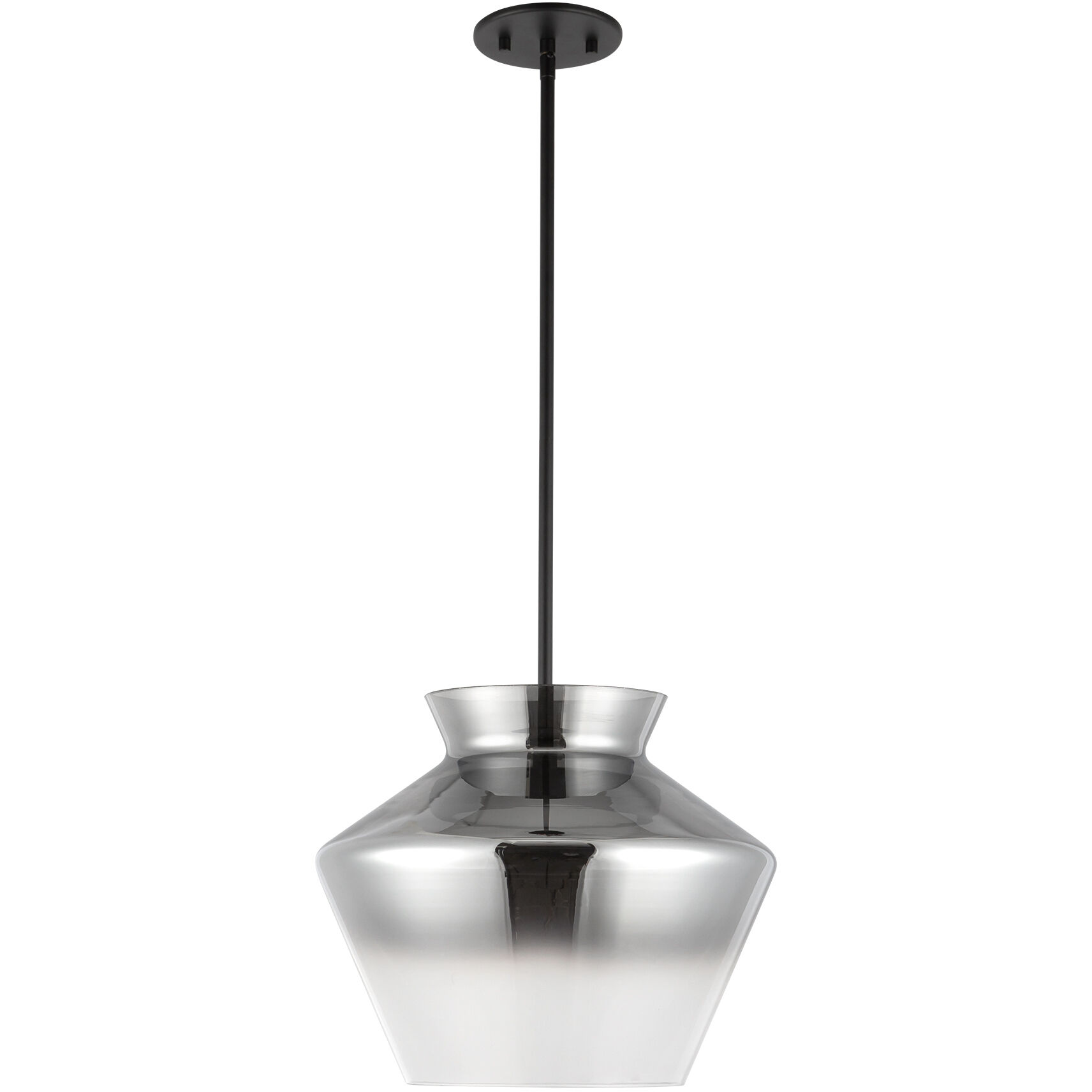 Trinity LED 13.13 inch Black/Smoked Pendant Ceiling Light in Smoked Glass