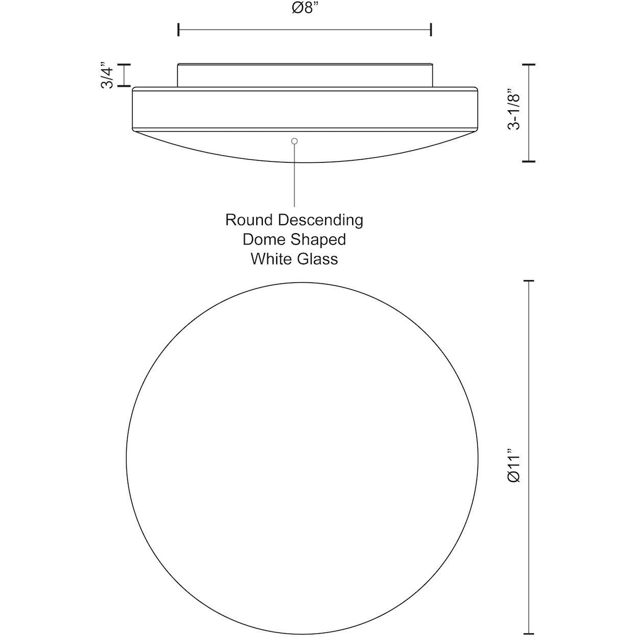 Trafalgar LED 11 inch White Flush Mount Ceiling Light