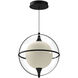 Aries LED 12.13 inch Black Pendant Ceiling Light in Frosted Internal Glass