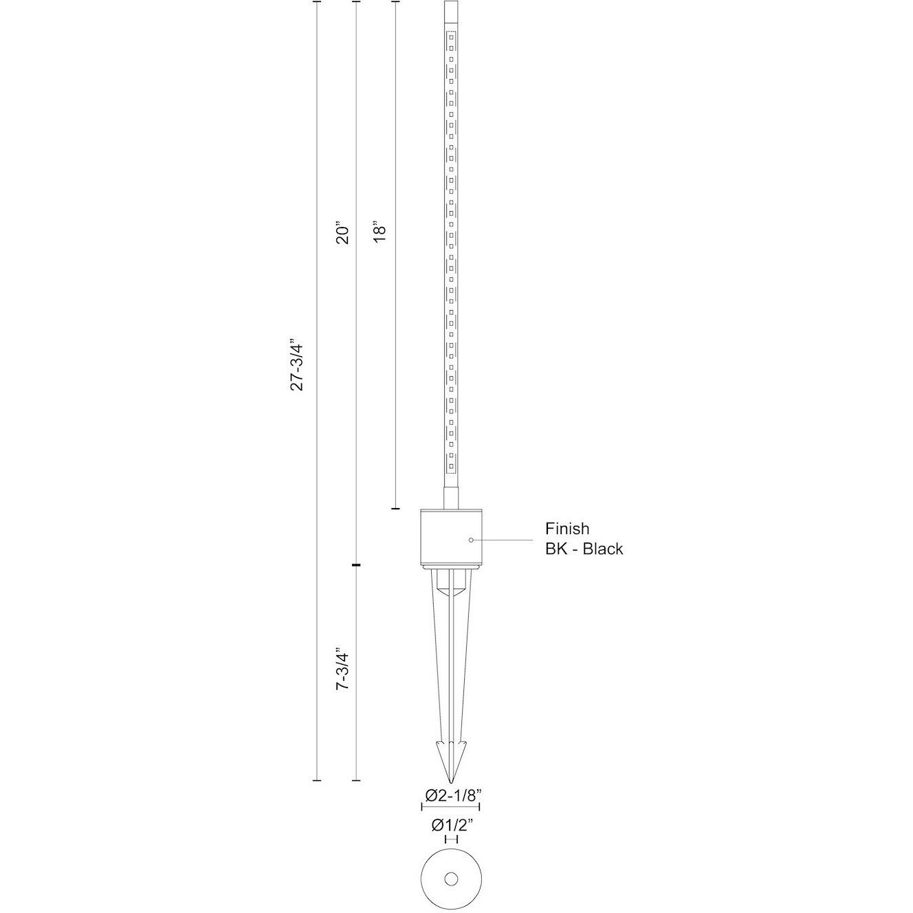Dorian 12V, with Outdoor Rated Low Voltage Transformer (Transformer supplied by others) 5.00 watt Black Exterior Low Voltage Landscape