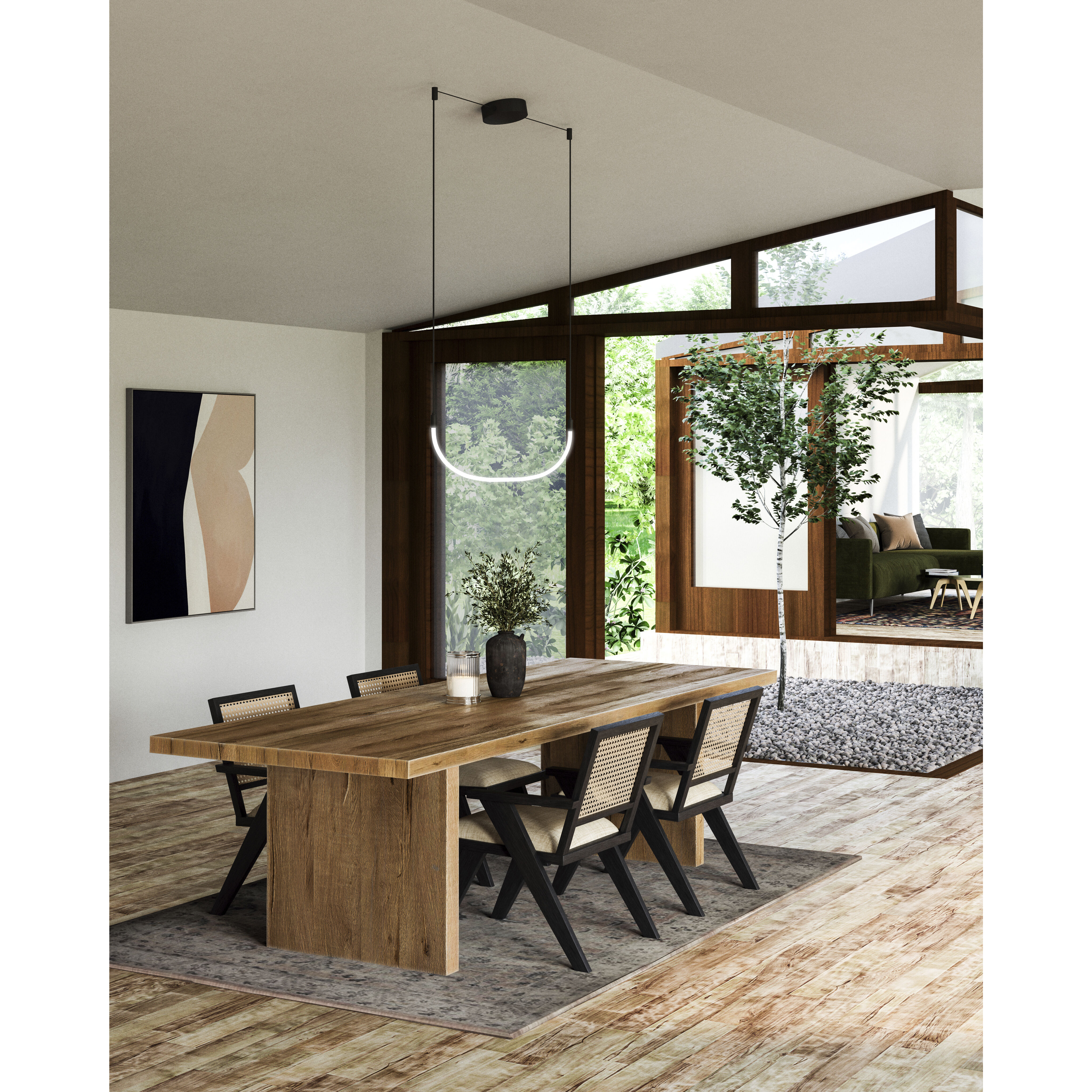 Talis 47.25 inch Black Linear Pendant Ceiling Light