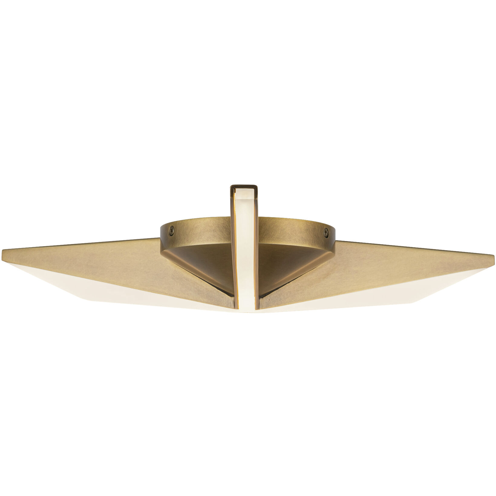 Tachi LED 18.13 inch Vintage Brass Flush Mount Ceiling Light