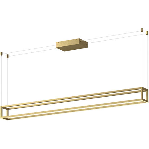 Plaza Linear Pendant Ceiling Light in Brushed Gold