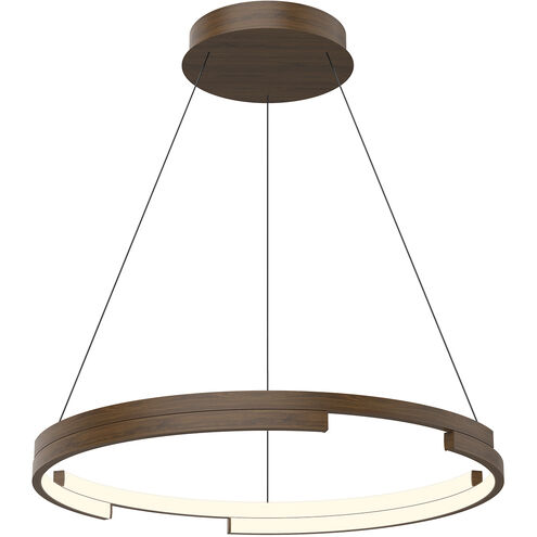 Anello Minor LED 24 inch Walnut Pendant Ceiling Light