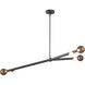 Reese 32.5 inch Urban Bronze Chandelier Ceiling Light in Amber Glass