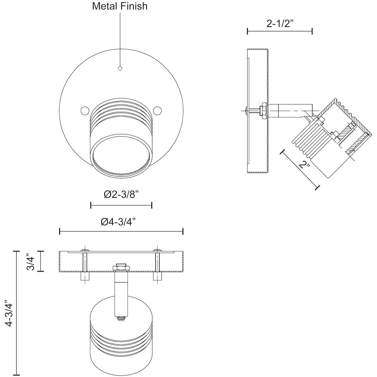 Lyra 1 Light 120V Black Track Light Ceiling Light