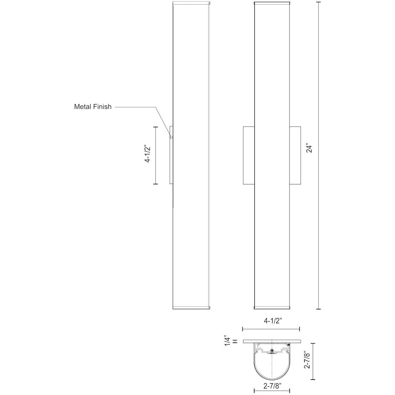Longitude Vanity Light Wall Light in Black