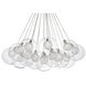 Bolla LED 28 inch Chrome Chandelier Ceiling Light in Clear Glass Shade