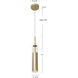 Jarvis 1 Light 2.75 inch Brushed Gold Pendant Ceiling Light