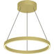 Cerchio LED 17.75 inch Brushed Gold Pendant Ceiling Light