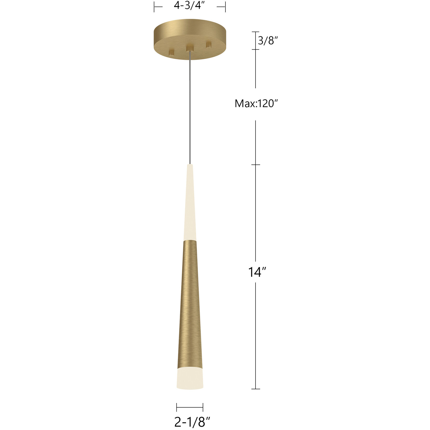 Ultra Pendant Ceiling Light in Brushed Gold