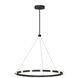 Rezz 27.63 inch Brushed Nickel Pendant Ceiling Light in Matte Opal Glass