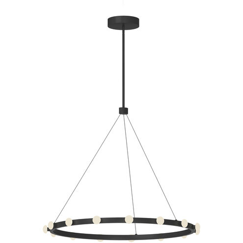 Rezz 27.63 inch Brushed Nickel Pendant Ceiling Light in Matte Opal Glass