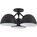 Fosso 3 Light 17 inch Black Semi-Flush Mount Ceiling Light
