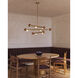 Reese 47.5 inch Vintage Brass Chandelier Ceiling Light in Amber Glass