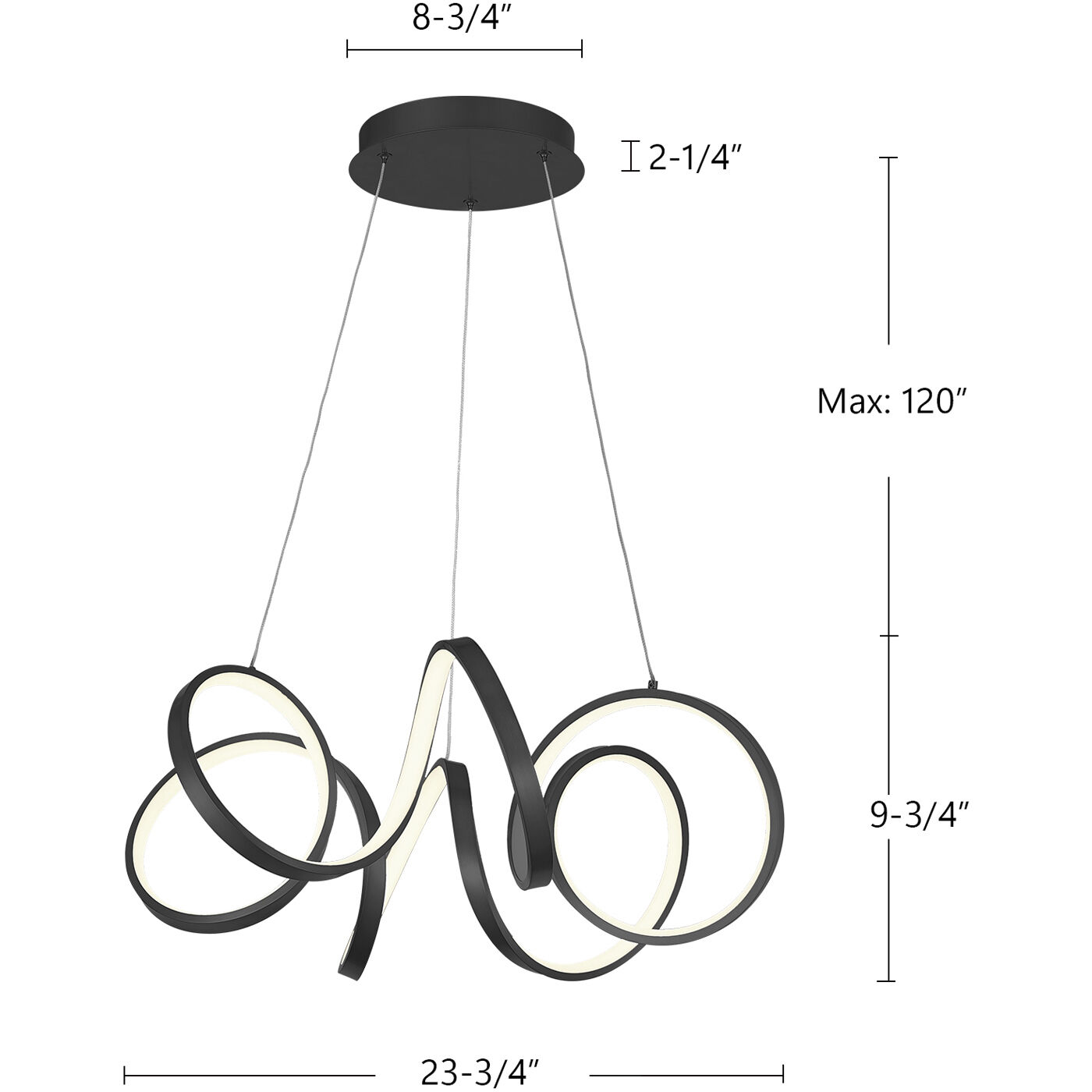 Synergy LED 23.75 inch Antique Brass Chandelier Ceiling Light