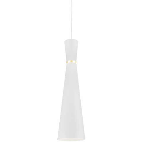 Vanderbilt 1 Light 5.88 inch White With Gold Detail Pendant Ceiling Light