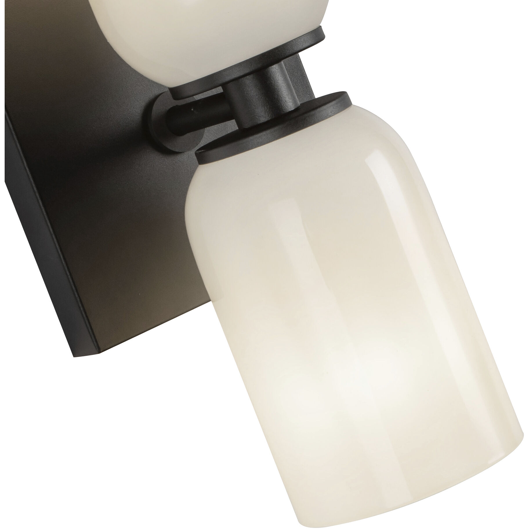 Nola Wall Sconce Wall Light in Black, Glossy Opal Glass Shade