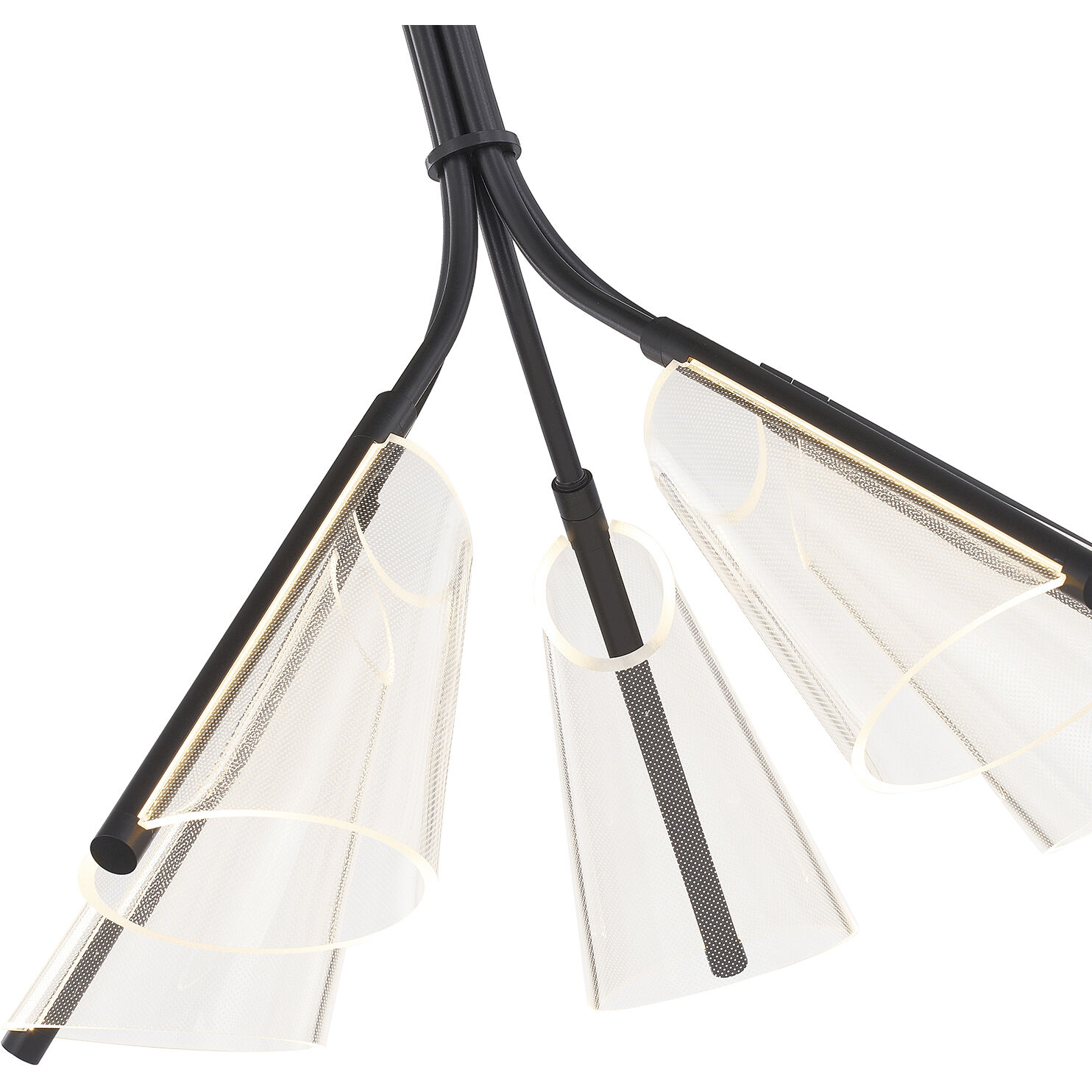 Mulberry LED 26.88 inch Black and Light Guide Chandelier Ceiling Light