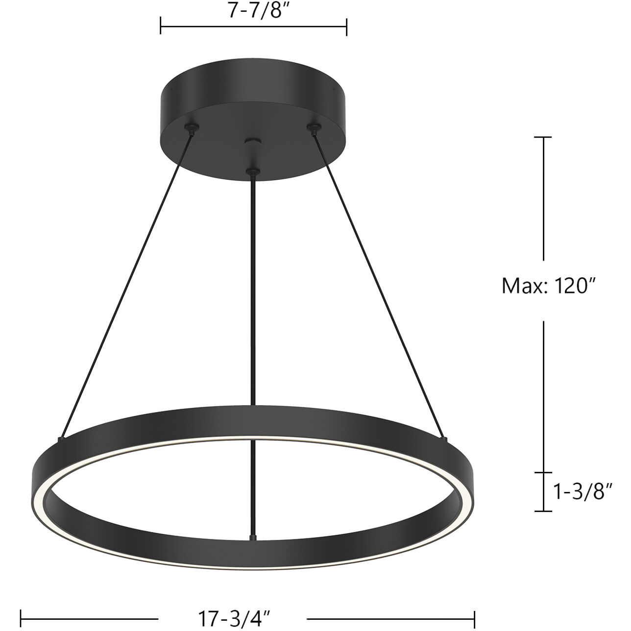 Cerchio LED 17.75 inch Brushed Gold Pendant Ceiling Light