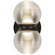Peri LED 8.88 inch Black Exterior Wall in Clear Ribbed Glass
