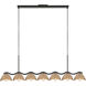 Atlas Linear Pendant Ceiling Light in Black and Peach
