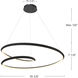 Ampersand LED 39.38 inch Black Pendant Ceiling Light