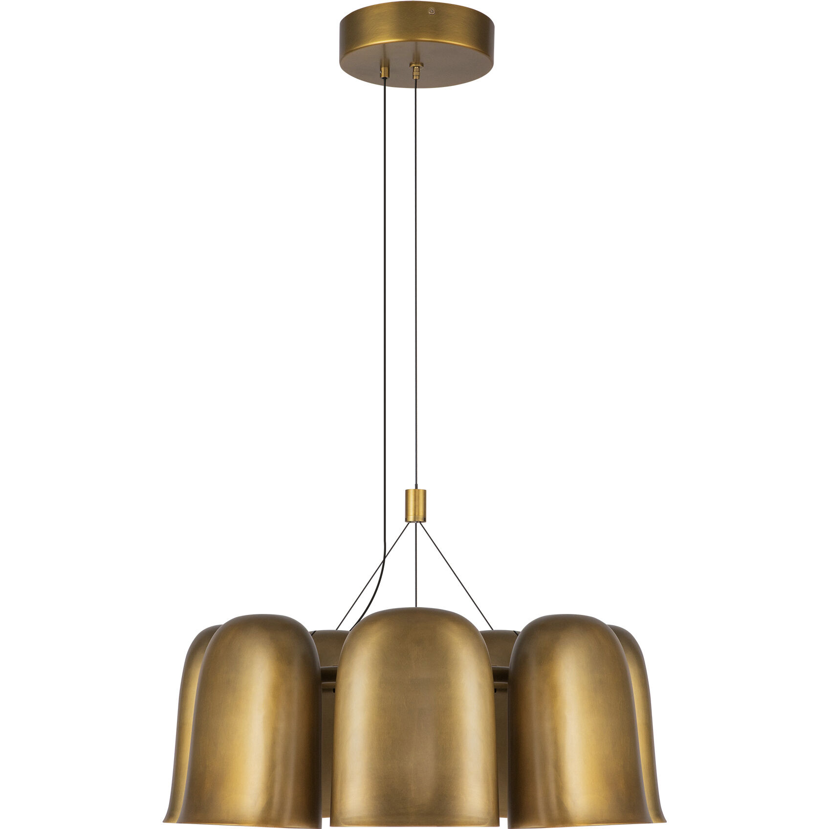 Bell LED 19.38 inch Vintage Brass Chandelier Ceiling Light