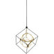 Monza LED 31.13 inch Black/Antique Brass Chandelier Ceiling Light