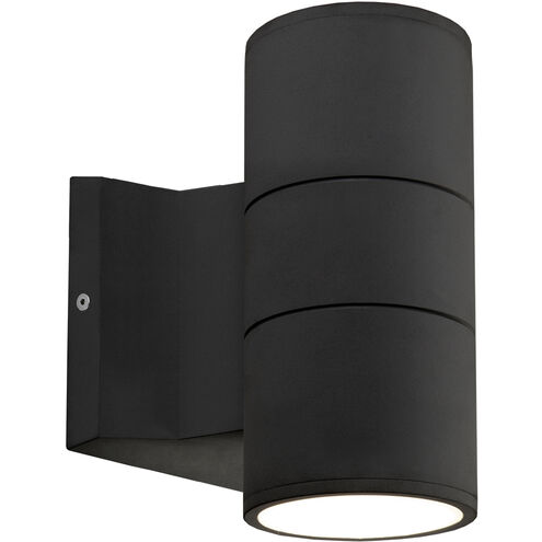 Lund LED 7 inch Black Outdoor Wall Sconce