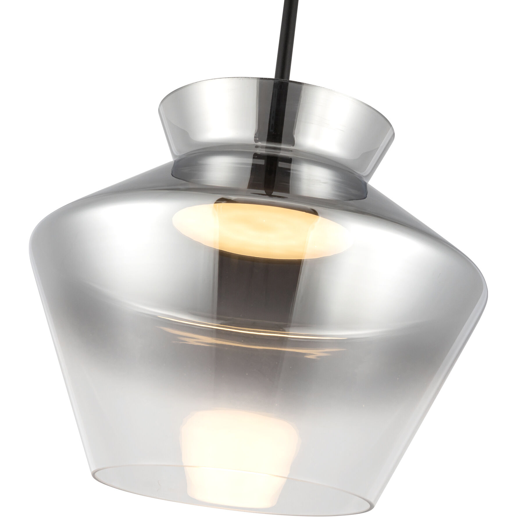 Trinity LED 13.13 inch Black/Smoked Pendant Ceiling Light in Smoked Glass
