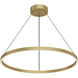 Cerchio LED 31.5 inch Brushed Gold Pendant Ceiling Light