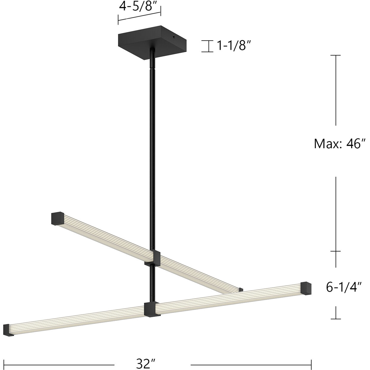 Blade LED 1 inch Brushed Gold Chandelier Ceiling Light